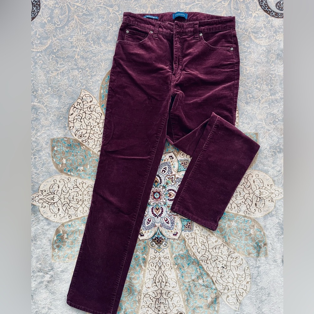 Red Wine Talbots Straight Leg Corduroy Pants